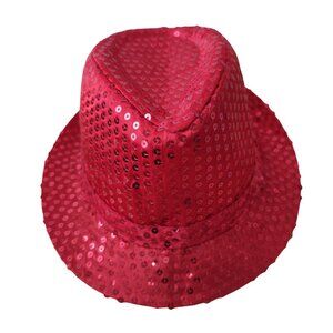 Red Sequin Costume Fedora